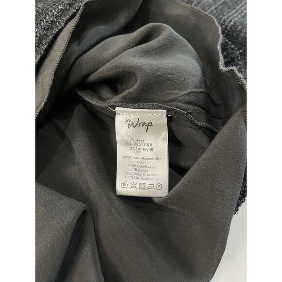 WRAP LONDON Metallic Knit Silk Lined Hi Low Split Back Sequin Sweater WOMEN'S 8 - Picture 3 of 6